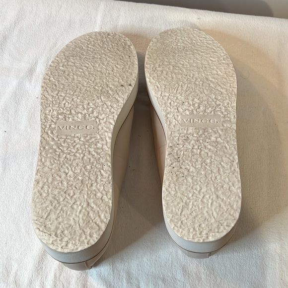 Vince loafers cream color with leather detail and white sole, size 7. - Picture 7 of 8